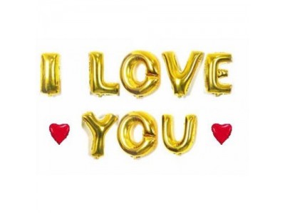 Гірлянда-напис фольгована I love you