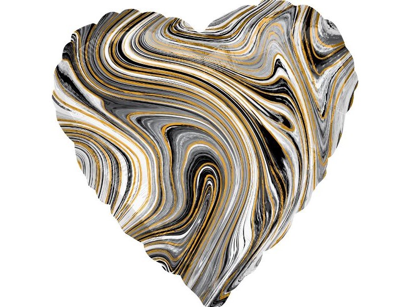 Серце Агат чорне, 18" 