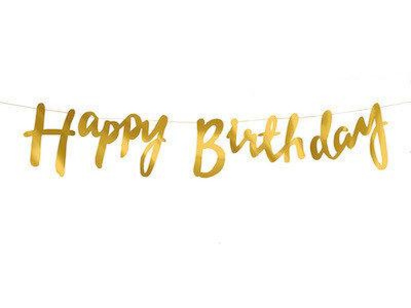 Гирлянда Happy Birthday, золото, 1,5 м
